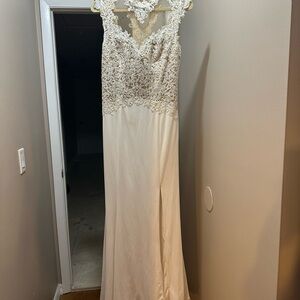 Dave & Johnny Ivory Satin Gown